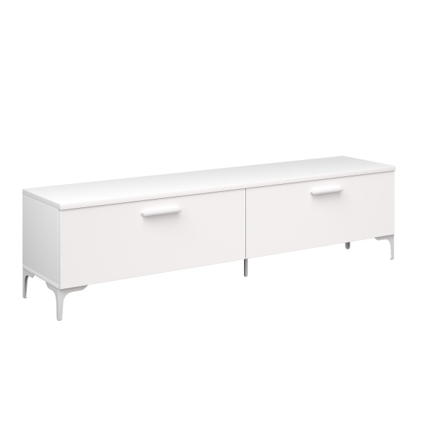 DZEN Тумба под ТВ Т1 (БЕЛЫЙ, БЕЛЫЙ, НА ОПОРАХ)